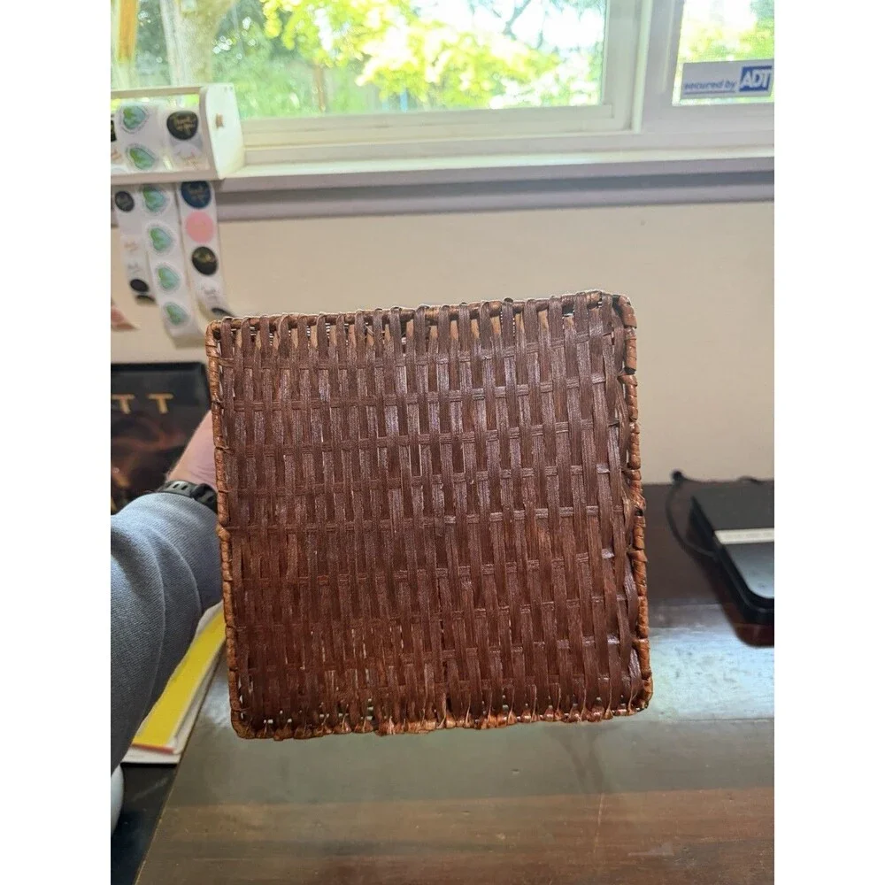 Vintage Wicker 3 Compartment Storage Basket - Multi Use Brown